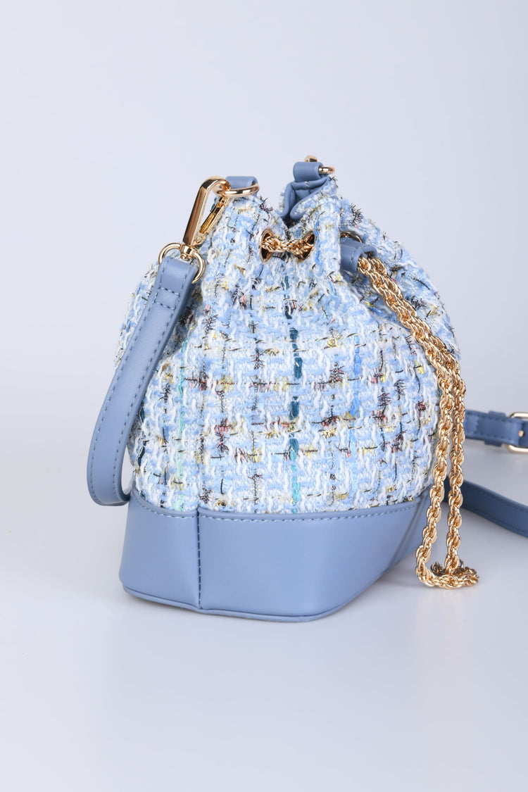 Borsa a secchiello in tweed