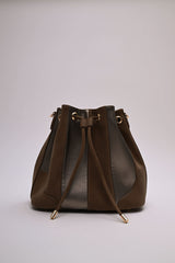 Borsa a secchiello bi-materiale