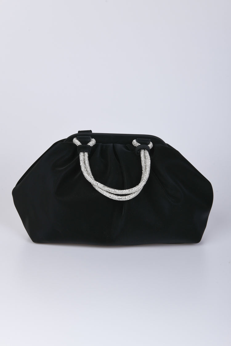 Pochette con manici in strass