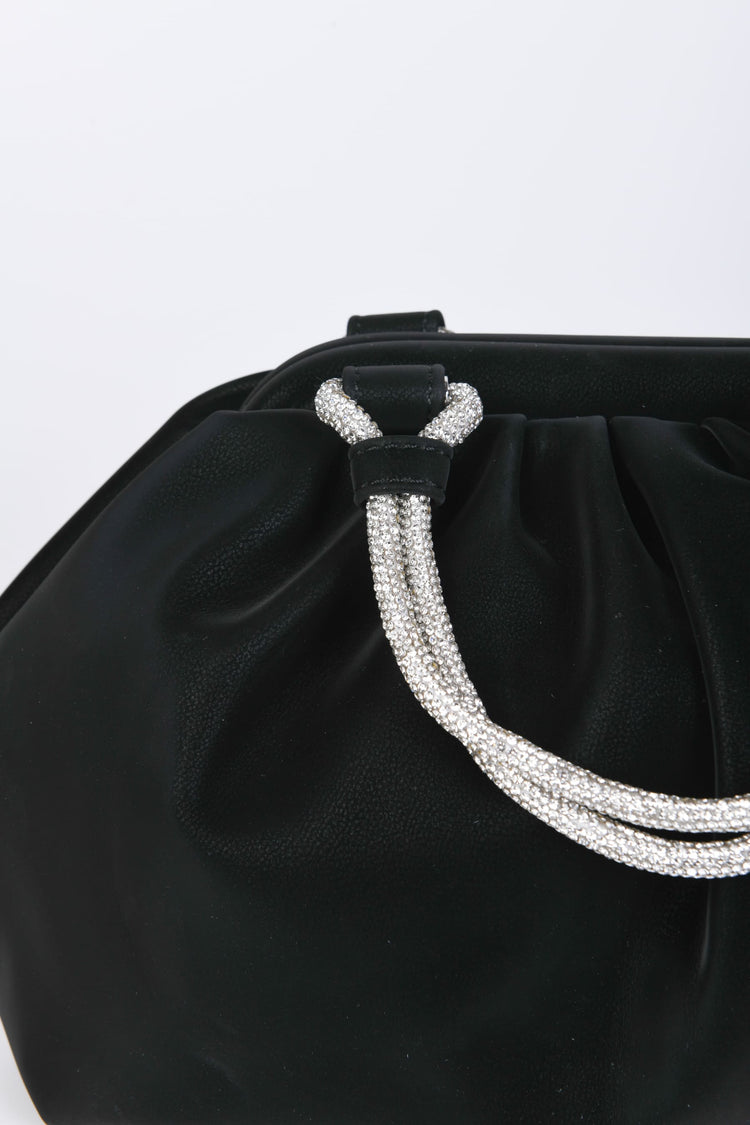 Pochette con manici in strass