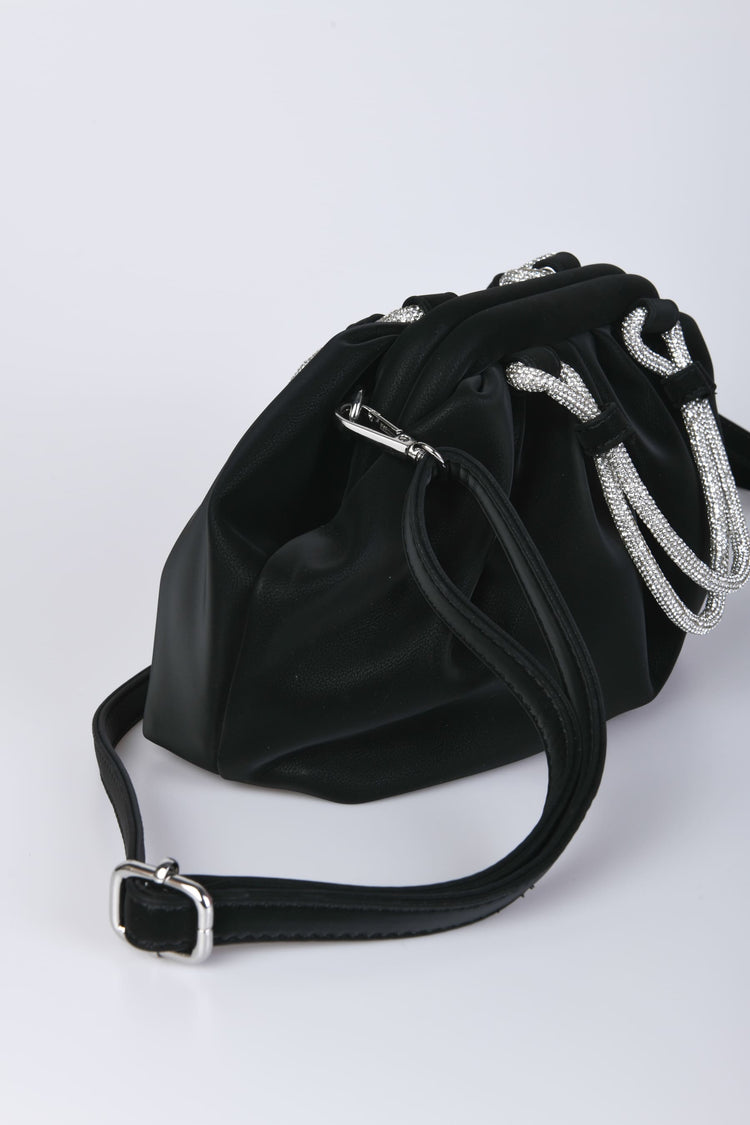 Pochette con manici in strass