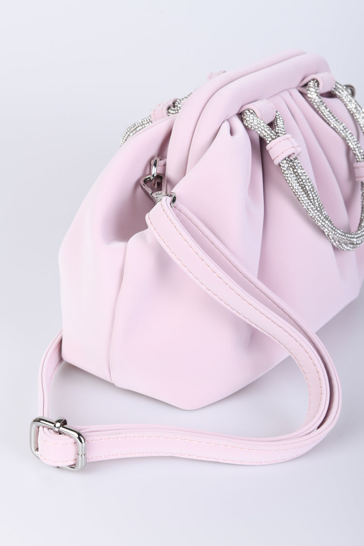 Pochette con manici in strass