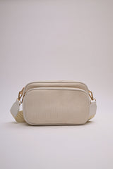 Borsa a tracolla in velluto a righe