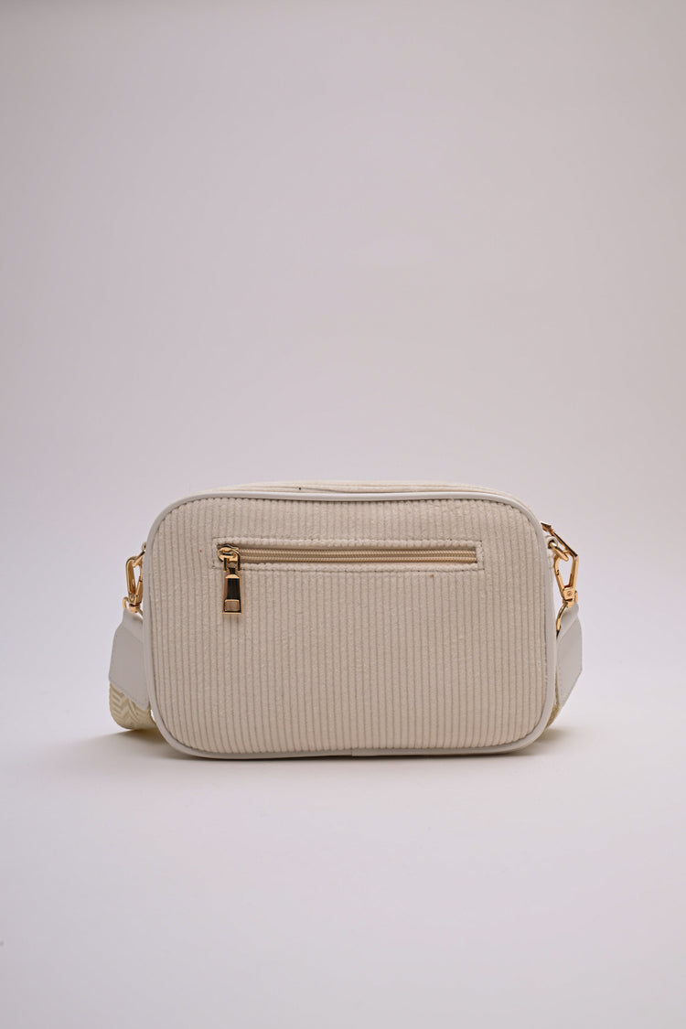 Borsa a tracolla in velluto a righe