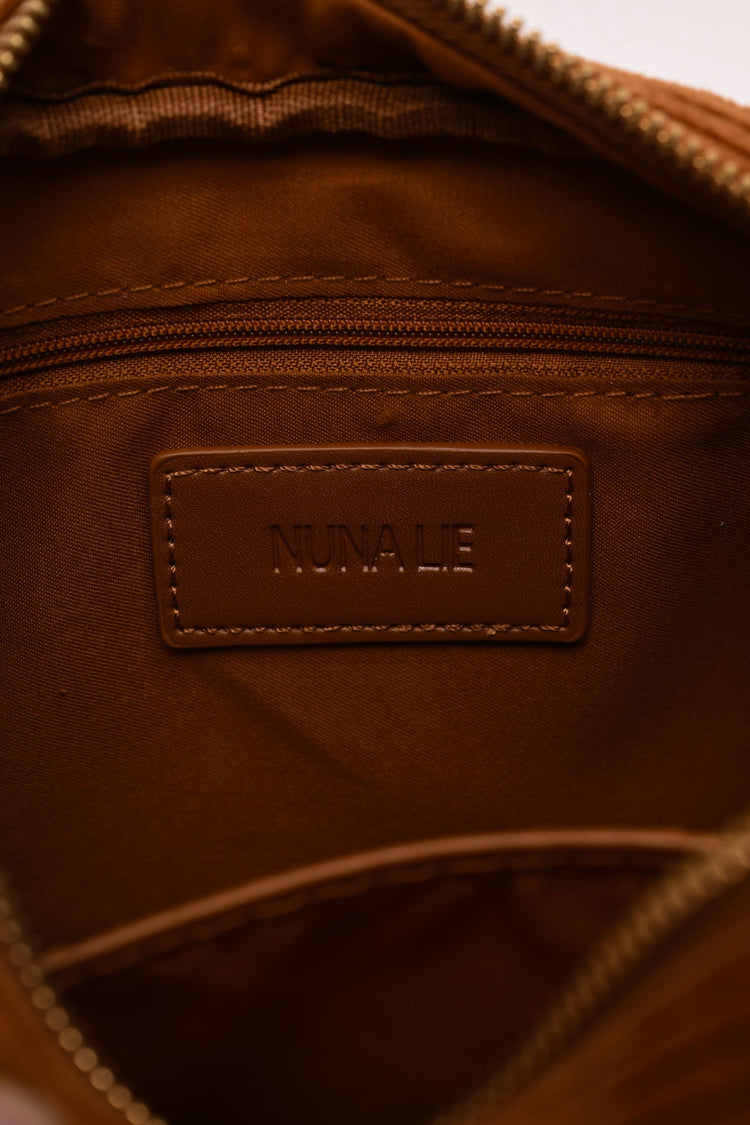 Borsa a tracolla in velluto a righe