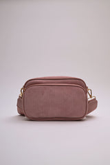 Borsa a tracolla in velluto a righe