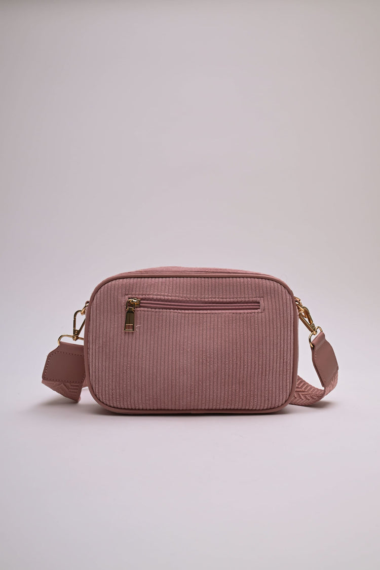 Borsa a tracolla in velluto a righe