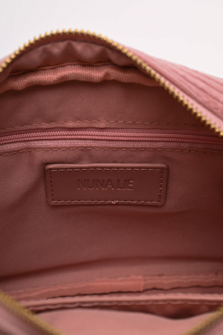 Borsa a tracolla in velluto a righe