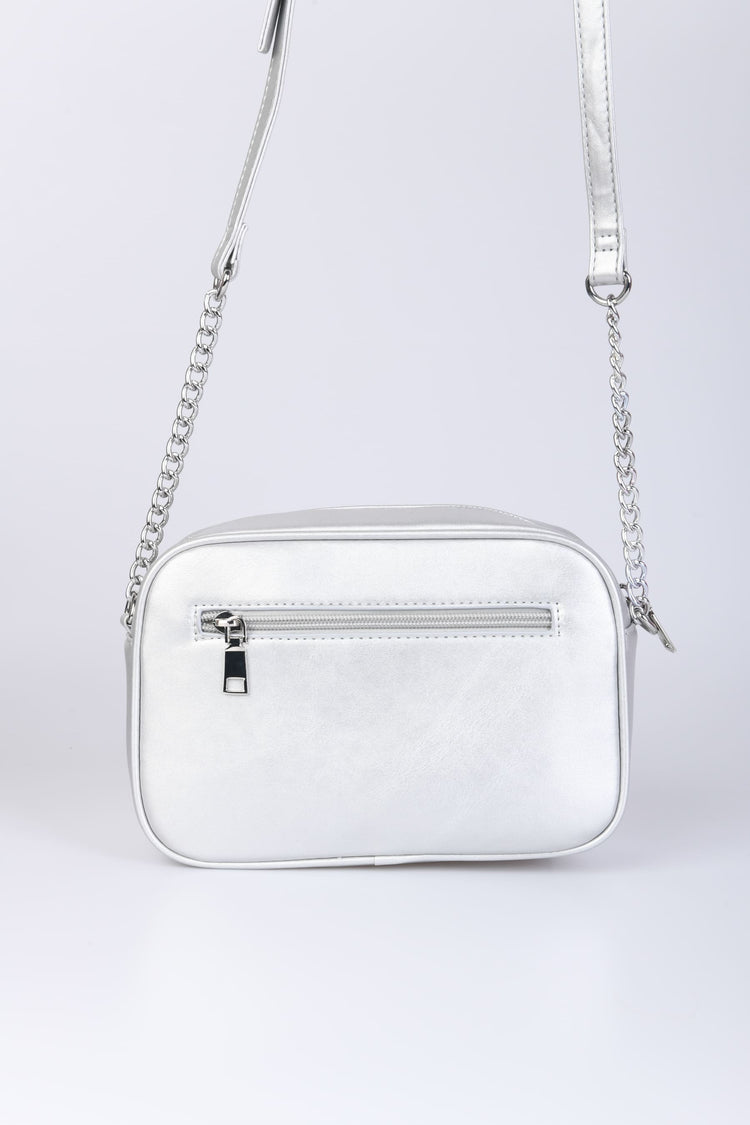 Borsa crossbody in similpelle tricolor