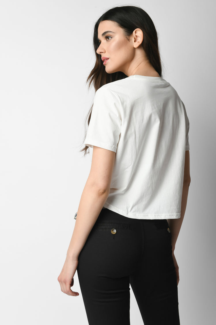 T shirt con nodo stampa soul