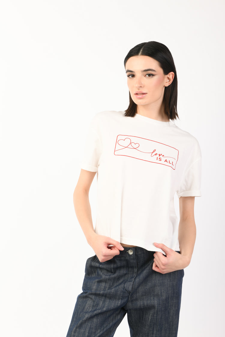 T-shirt Love is All in cotone