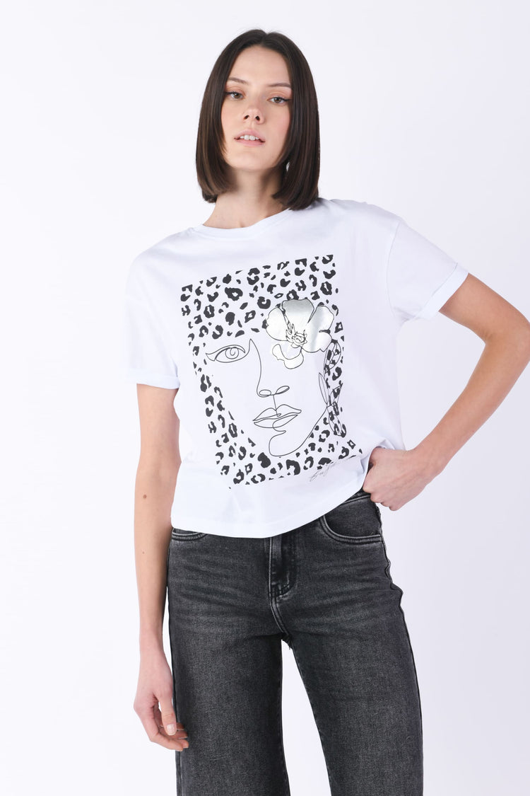 T-shirt in cotone con stampa