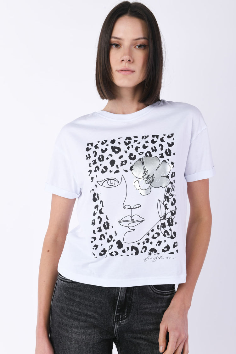 T-shirt in cotone con stampa