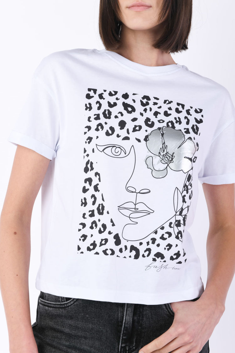 T-shirt in cotone con stampa