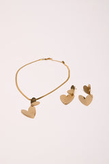 Set collana e orecchini con cuori oro