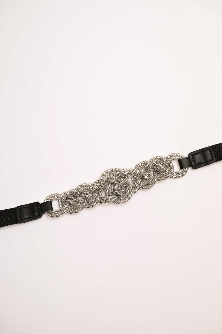 Cintura elastica con decorazione intrecciata