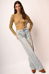 Jeans palazzo con glitter