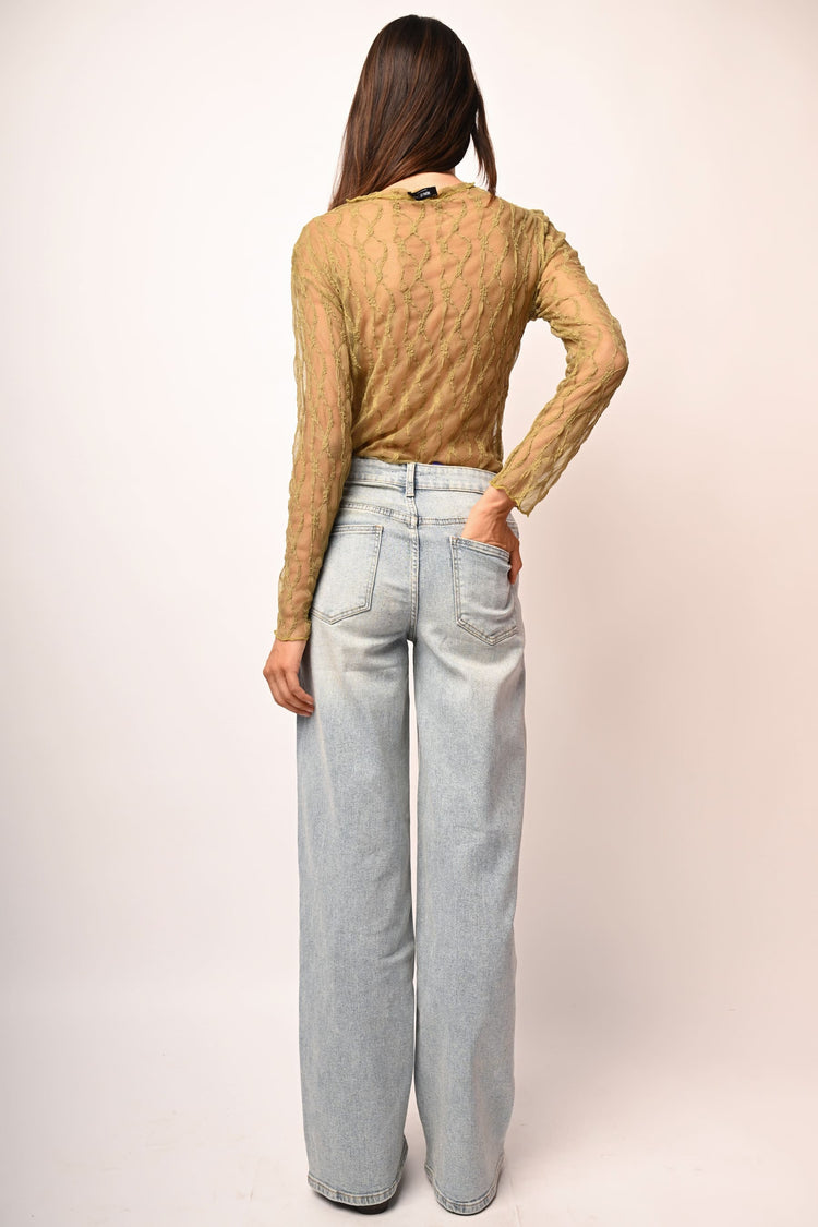 Jeans palazzo con glitter