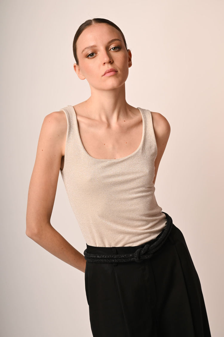 Canotta in maglia lurex