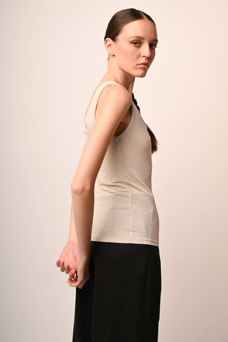 Canotta in maglia lurex