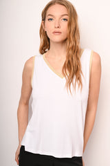 Canotta con profili in maglia lurex