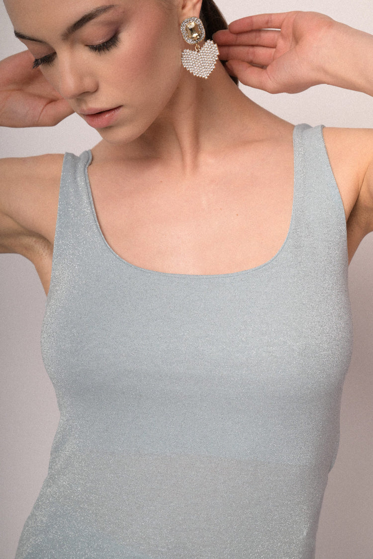 Canotta in maglia lurex