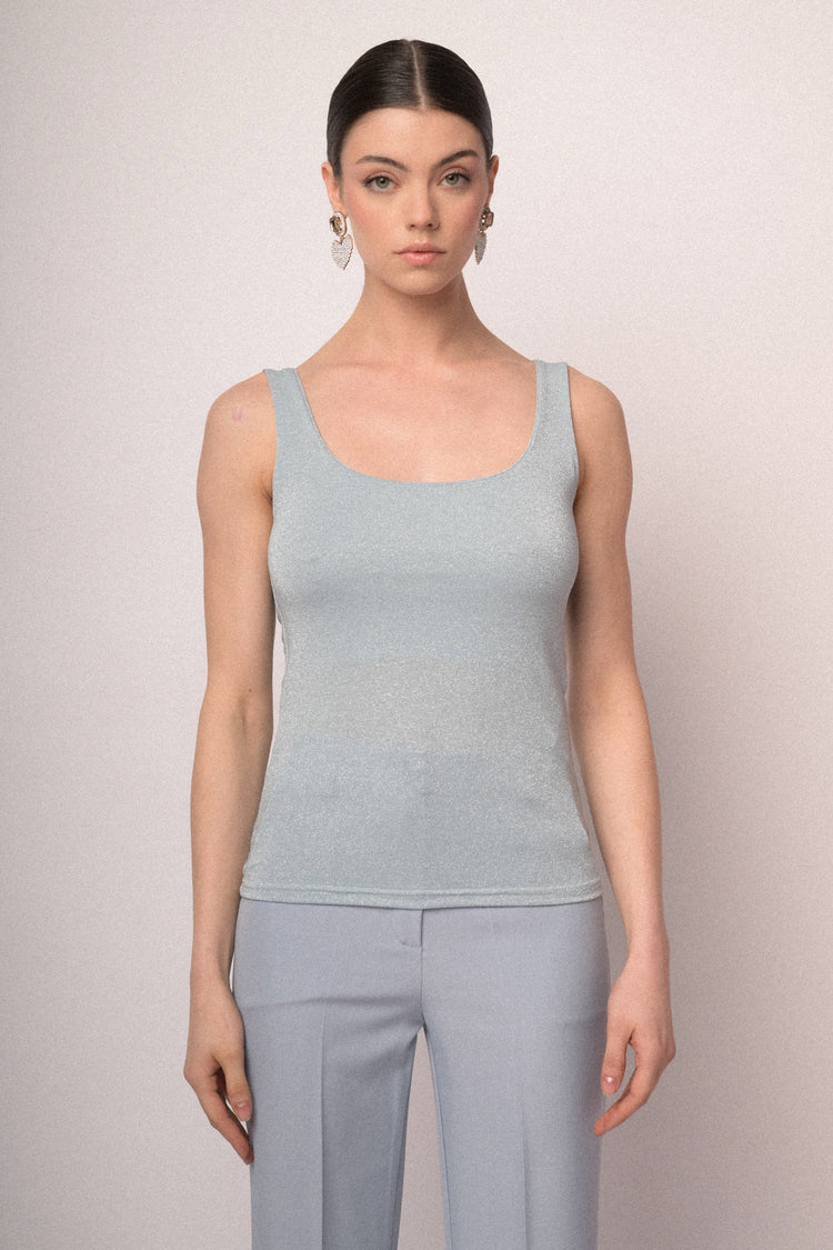 Canotta in maglia lurex