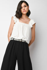 Top in viscosa con rouches
