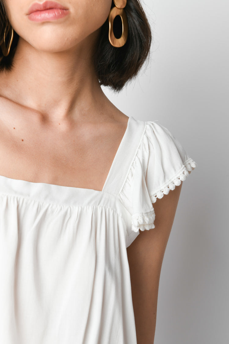 Top in viscosa con rouches