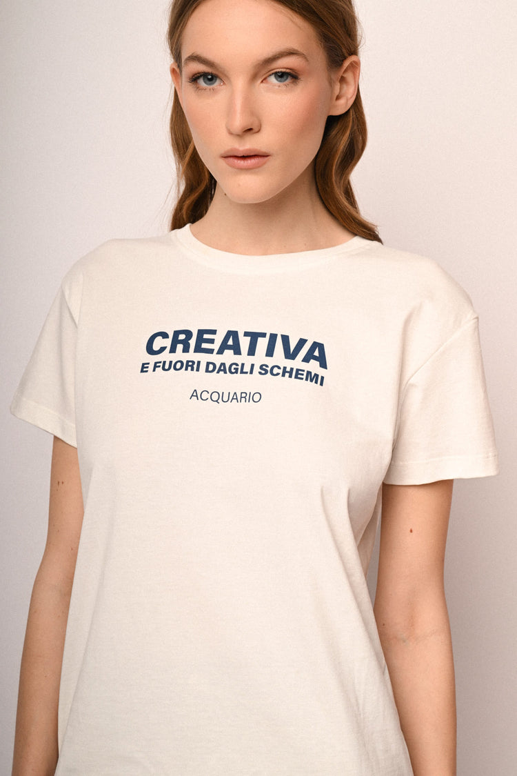 T-shirt Segni Zodiacali Acquario in cotone