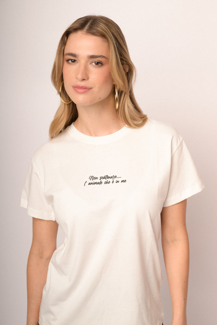 T-shirt bianca con lettering