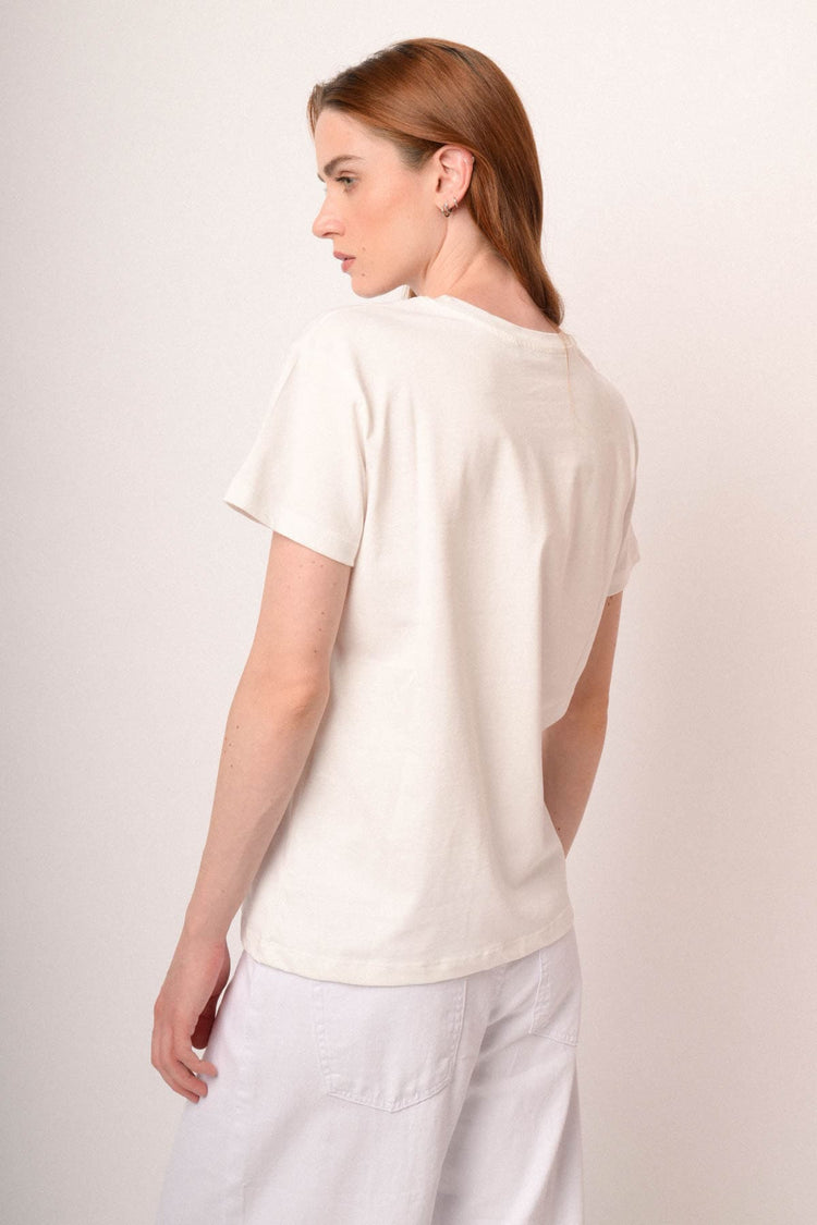 T shirt Bilancia in cotone bianco