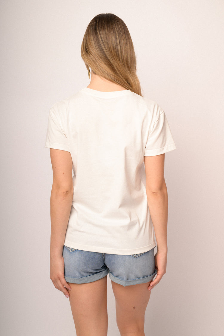 T-shirt Bordèlique in cotone bianco