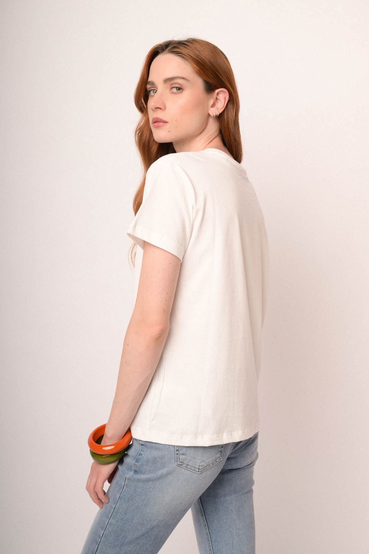 T shirt Cancro in cotone bianco
