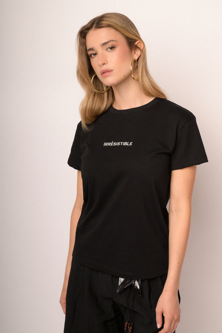 T-shirt Irrésistible in cotone nero