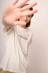 T shirt Leone in cotone bianco