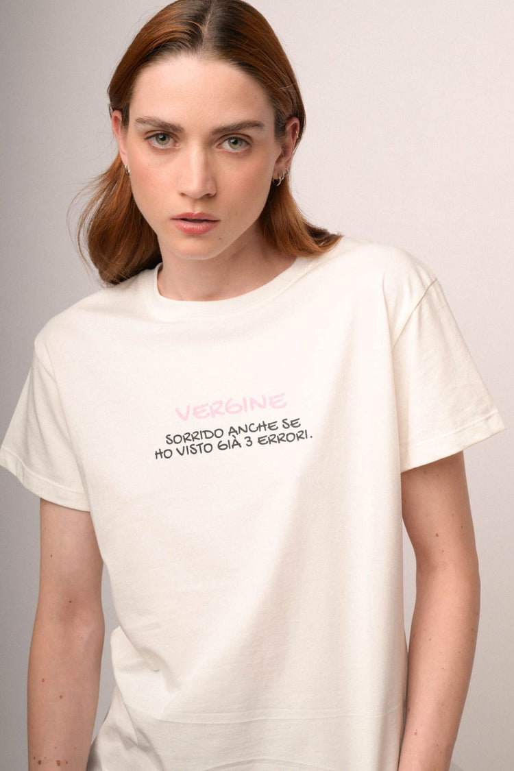 T shirt Vergine in cotone bianco