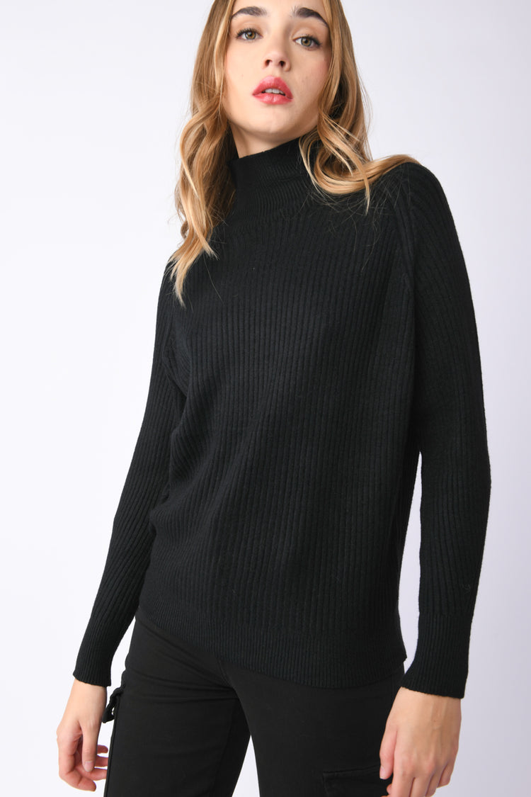 Lupetto in maglia a costine