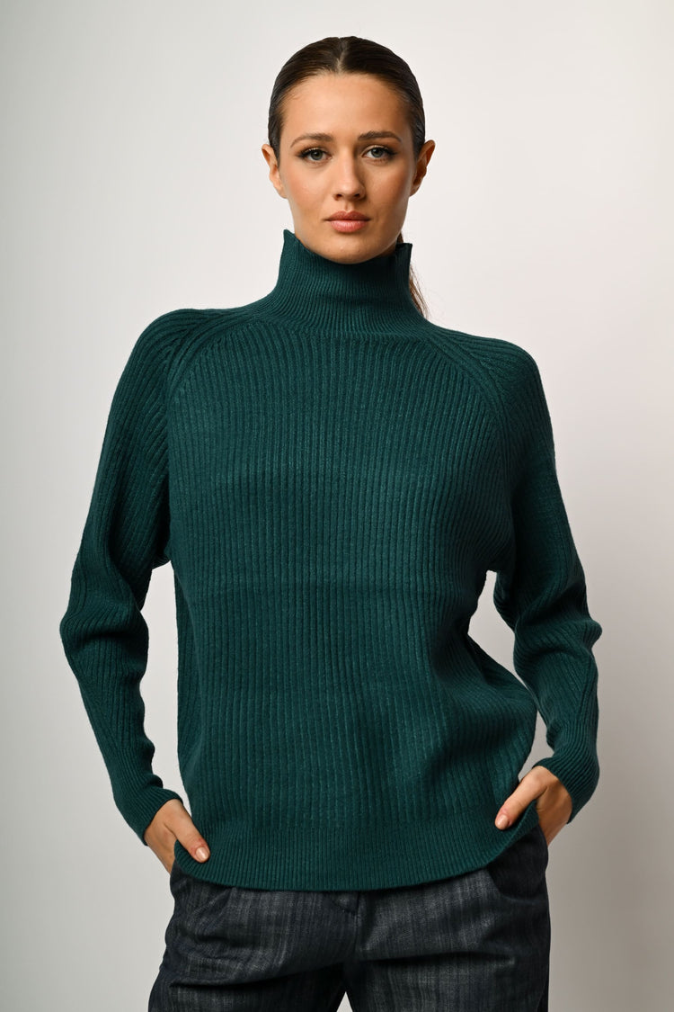 Lupetto in maglia a costine