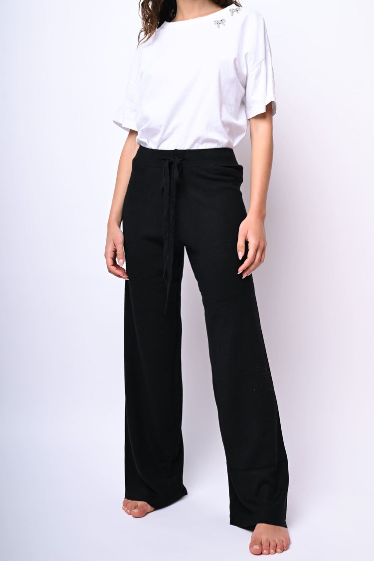 Pantaloni palazzo in maglia