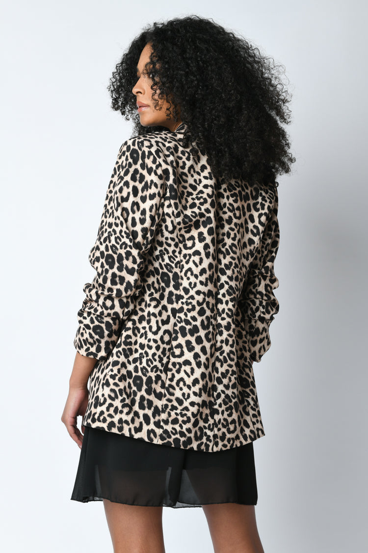 Blazer oversize a stampa leopardata