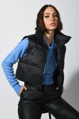 Piumino smanicato in nylon imbottito