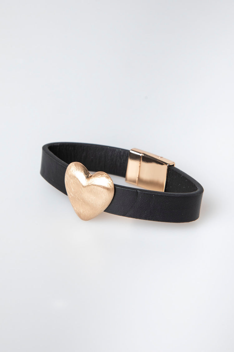 Bracciale in similpelle con cuore