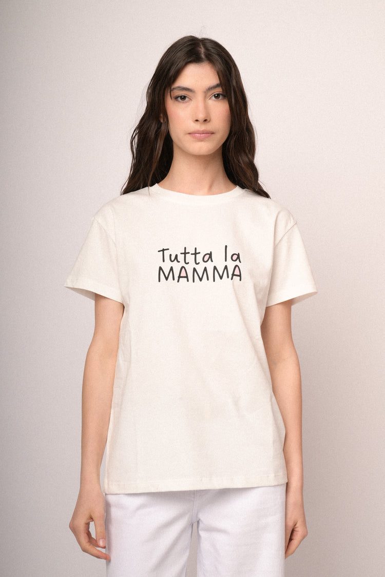 T-shirt in cotone bianco con scritta stampata