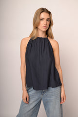Top allamericana misto viscosa blu notte