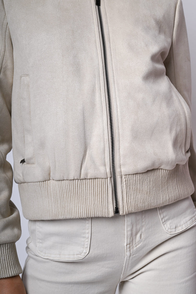 Bomber in faux suede