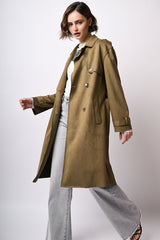 Trench in faux suede
