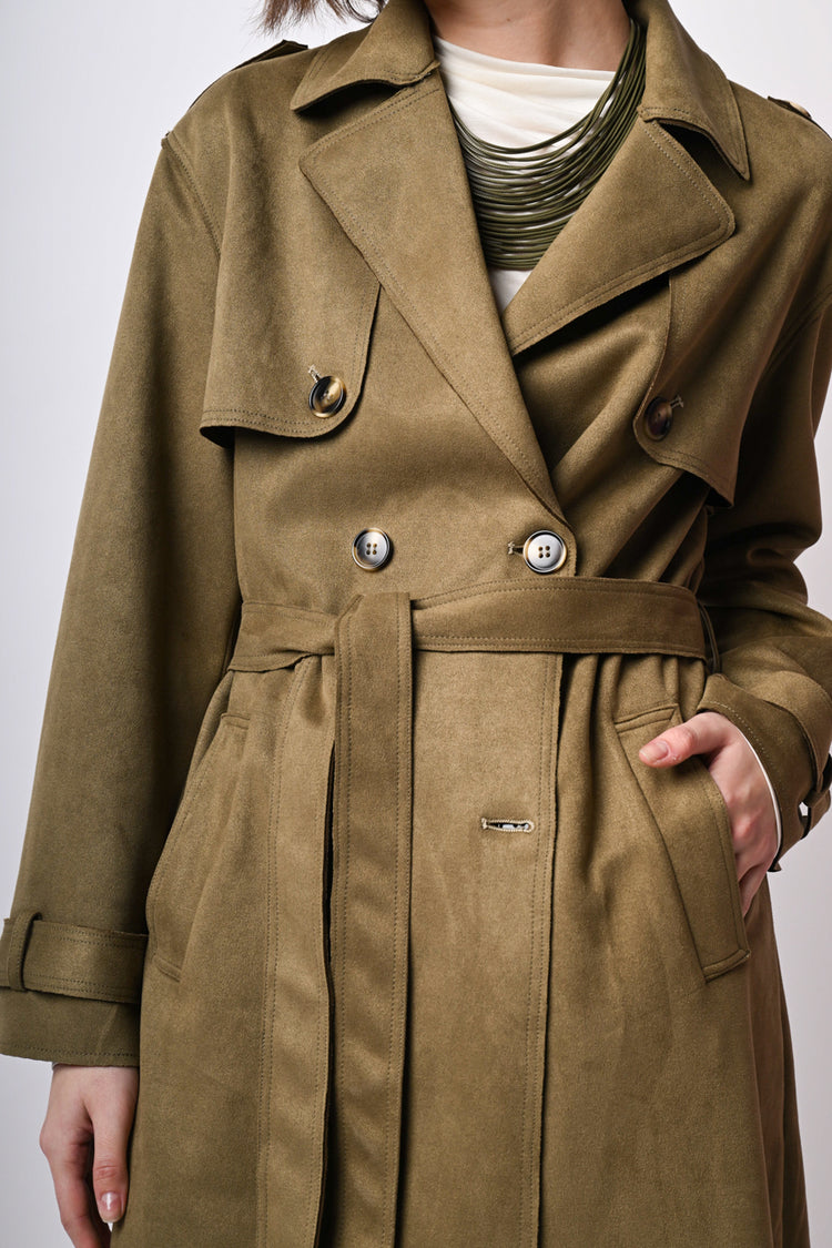Trench in faux suede