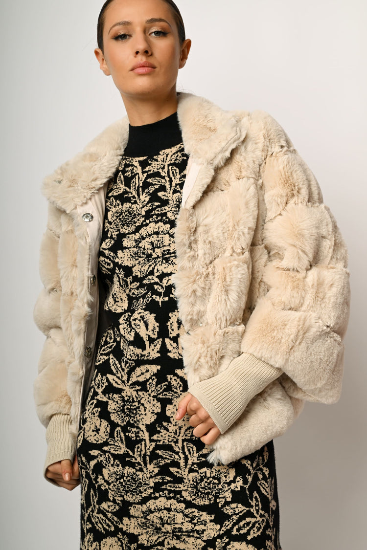 Giacca in faux fur trapuntata