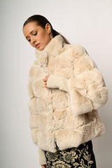 Giacca in faux fur trapuntata